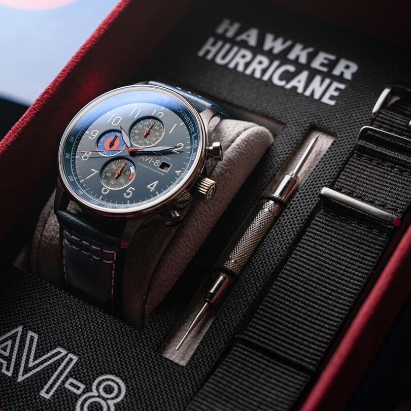HAWKER HURRICANE CLASSIC CHRONOGRAPH AV-4011-1A (Seiko VD57 Mekanizmalı) Erkek Kol Saati - Thumbnail