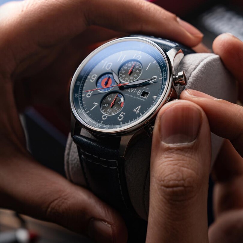HAWKER HURRICANE CLASSIC CHRONOGRAPH AV-4011-1A (Seiko VD57 Mekanizmalı) Erkek Kol Saati - Thumbnail