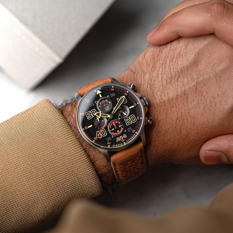 HAWKER TYPHOON CONINGHAM CHRONOGRAPH AV-4093-0B (Seiko VD56 Mekanizmalı) Erkek Kol Saati - Thumbnail