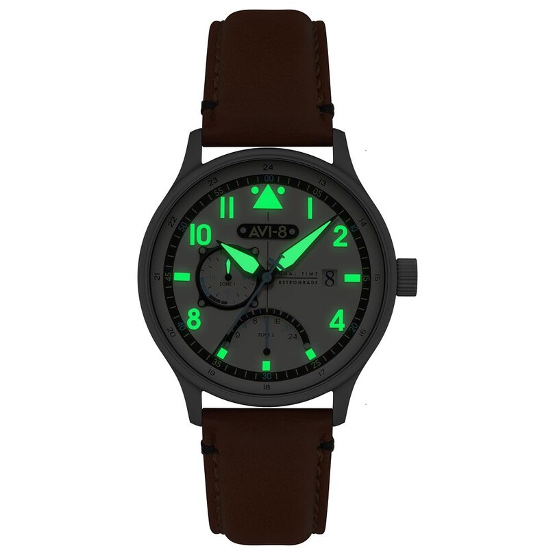 HAWKER HURRICANE MCKELLAR DUAL TIME AV-4101-0C (Citizen Miyota GP03 Mekanizmalı) Erkek Kol Saati - Thumbnail