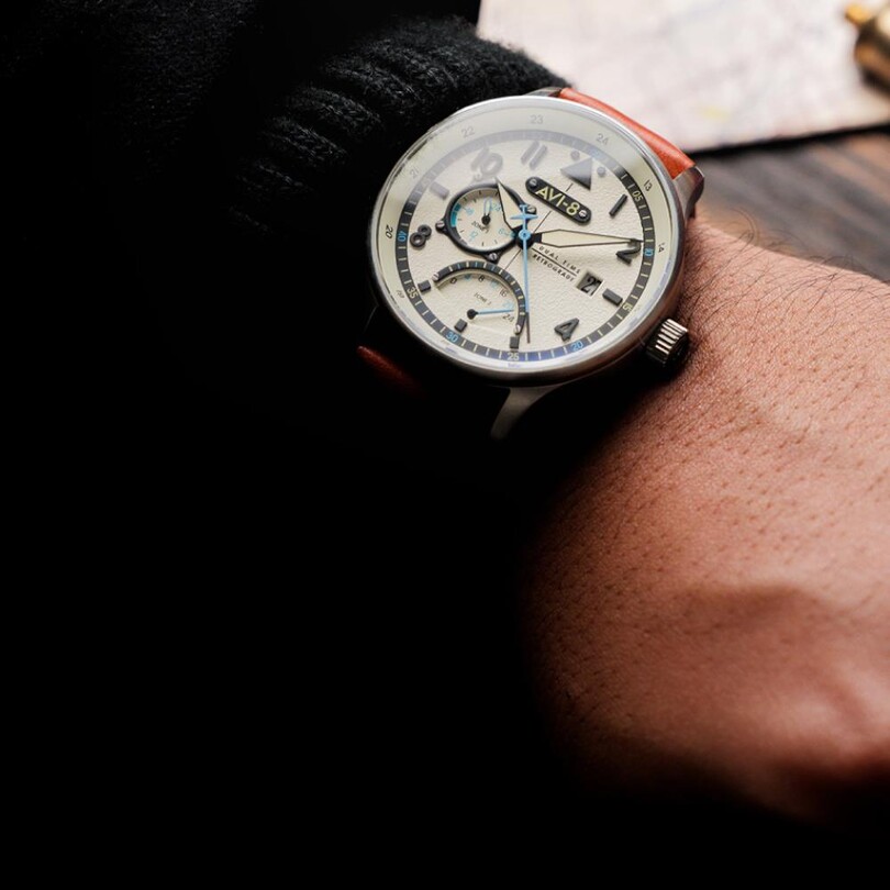 HAWKER HURRICANE MCKELLAR DUAL TIME AV-4101-0C (Citizen Miyota GP03 Mekanizmalı) Erkek Kol Saati - Thumbnail