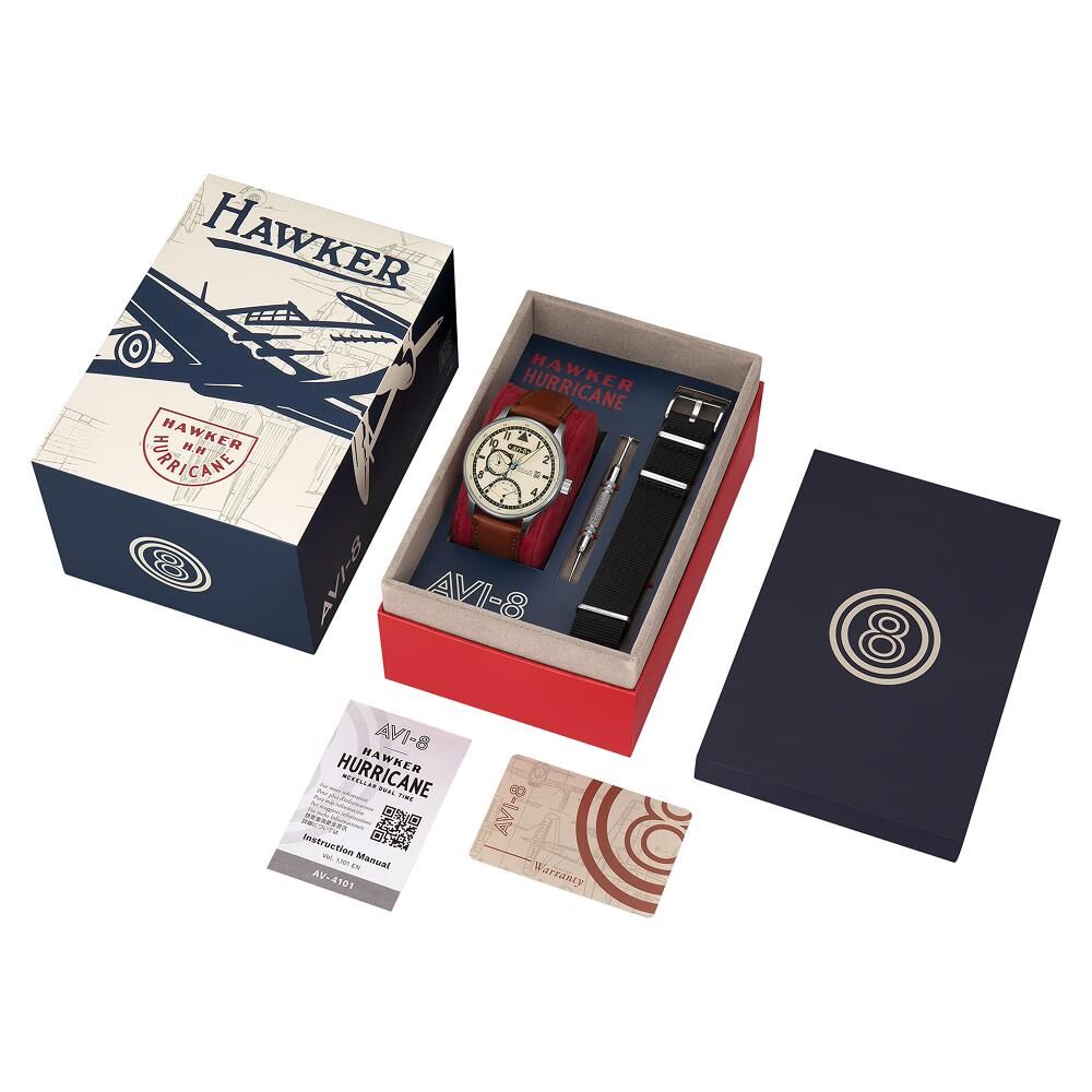 HAWKER HURRICANE MCKELLAR DUAL TIME AV-4101-0C (Citizen Miyota GP03 Mekanizmalı) Erkek Kol Saati