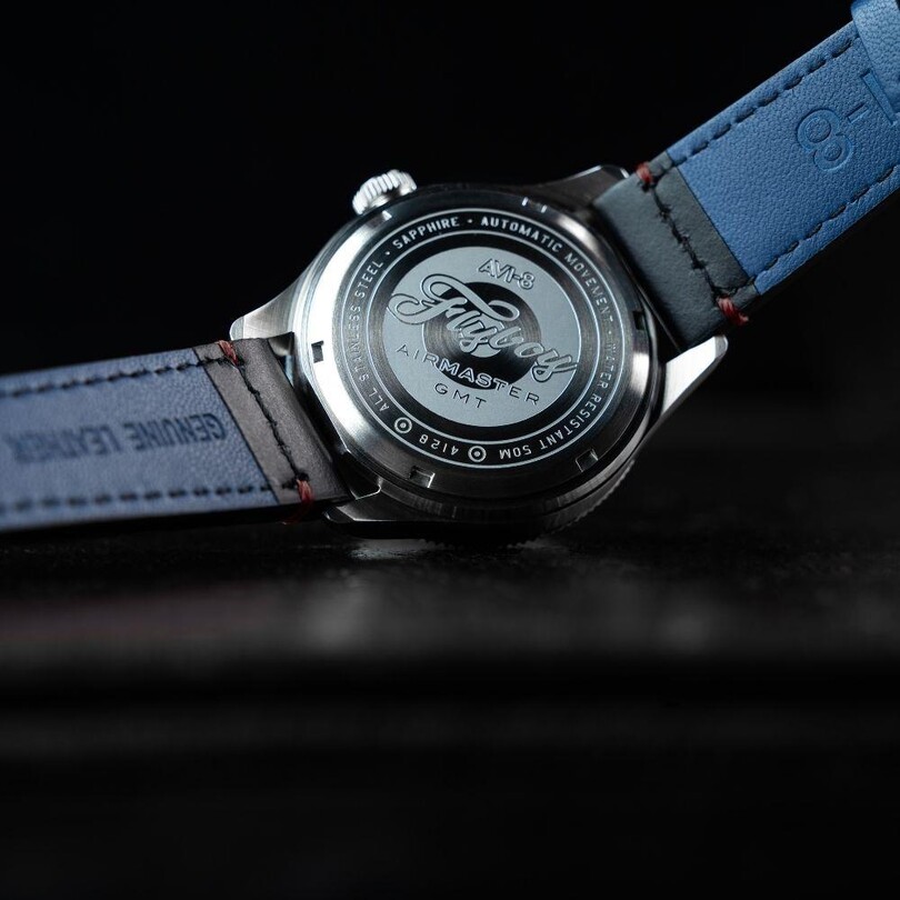 FLYBOY AIRMASTER GMT AV-4128-01 (Seiko NH34 Mekanizmalı) Otomatik Erkek Kol Saati - Thumbnail