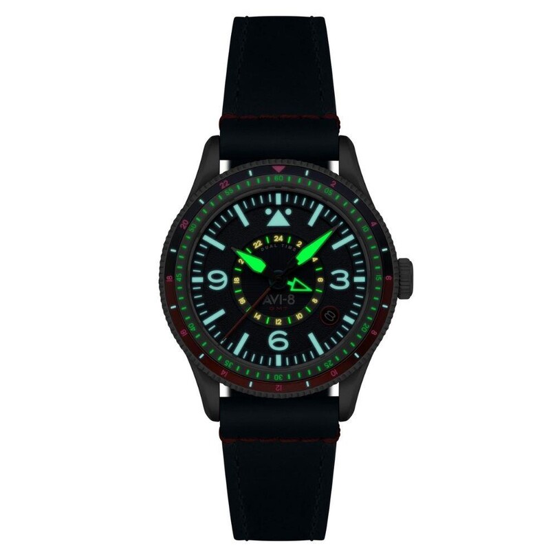 FLYBOY AIRMASTER GMT AV-4128-04 (Seiko NH34 Mekanizmalı) Otomatik Erkek Kol Saati - Thumbnail