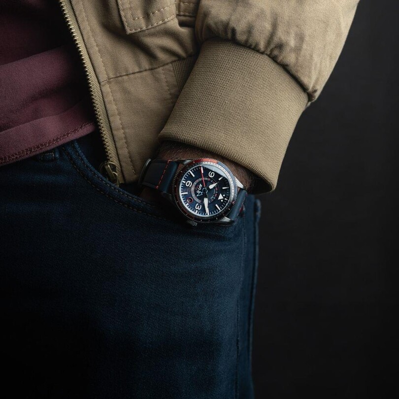 FLYBOY AIRMASTER GMT AV-4128-04 (Seiko NH34 Mekanizmalı) Otomatik Erkek Kol Saati - Thumbnail