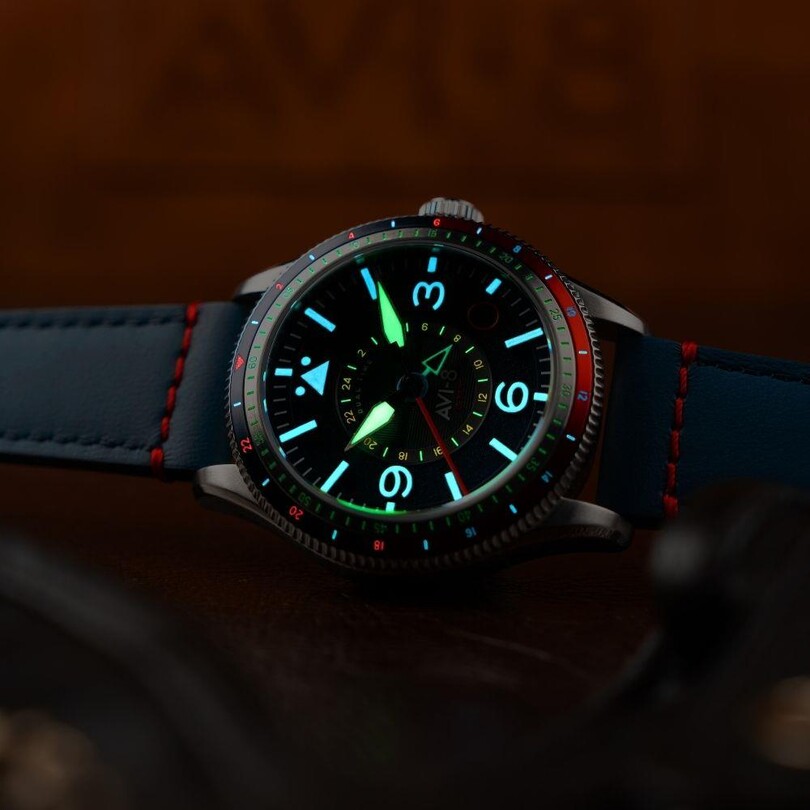 FLYBOY AIRMASTER GMT AV-4128-04 (Seiko NH34 Mekanizmalı) Otomatik Erkek Kol Saati - Thumbnail