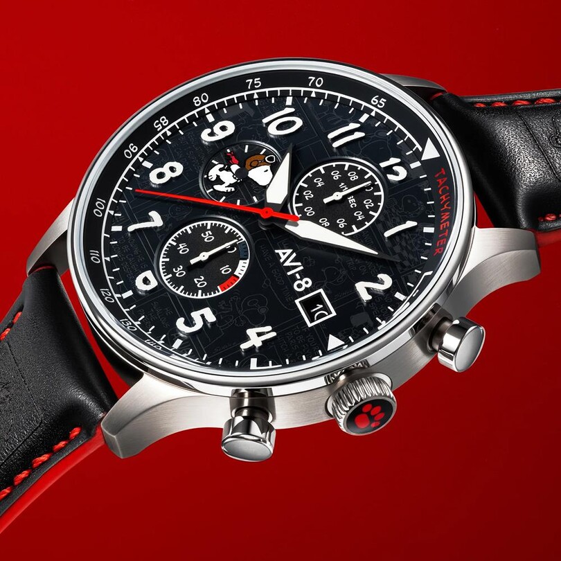 HAWKER HURRICANE CLASSIC CHRONOGRAPH PEANUTS SNOOPY FLYING ACE LIMITED EDITION AV-4132-01 (Seiko VD57 Mekanizmalı) Erkek Kol Saati - Thumbnail