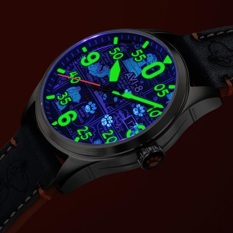 SPITFIRE SMITH PEANUTS SNOOPY FLYING ACE LIMITED EDITION AV-4134-01 Otomatik (Seiko NH35 Mekanizmalı) Erkek Kol Saati - Thumbnail