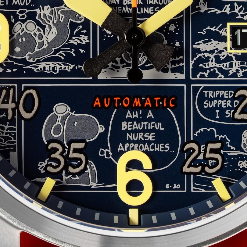 SPITFIRE SMITH PEANUTS SNOOPY FLYING ACE LIMITED EDITION AV-4134-01 Otomatik (Seiko NH35 Mekanizmalı) Erkek Kol Saati - Thumbnail