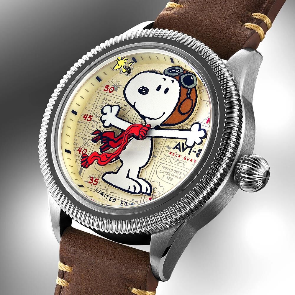 FLYBOY AIRMASTER 40 PEANUTS SNOOPY FLYING ACE LIMITED EDITION AV-4138-01 (Seiko VH31 Mekanizmalı) Erkek Kol Saati