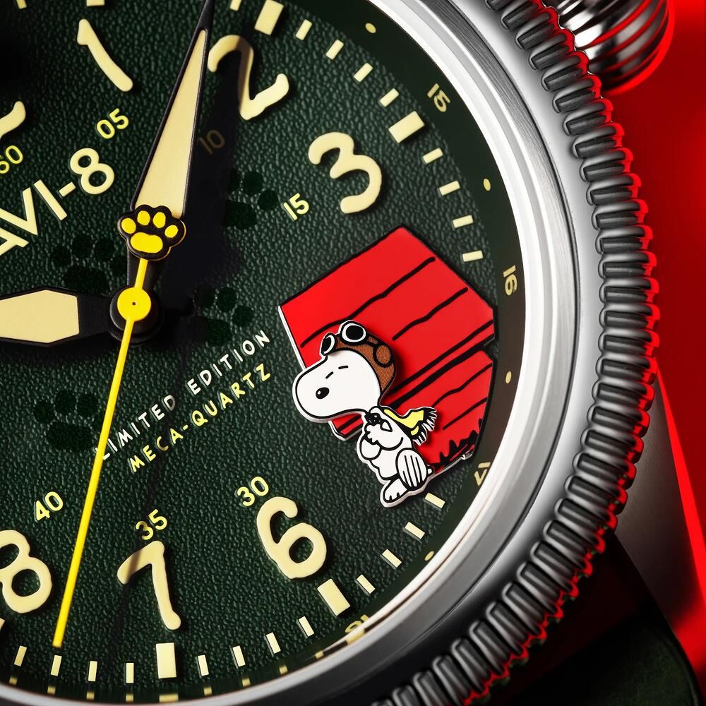 FLYBOY AIRMASTER 40 PEANUTS SNOOPY FLYING ACE LIMITED EDITION AV-4139-01 (Seiko VH31 Mekanizmalı) Erkek Kol Saati