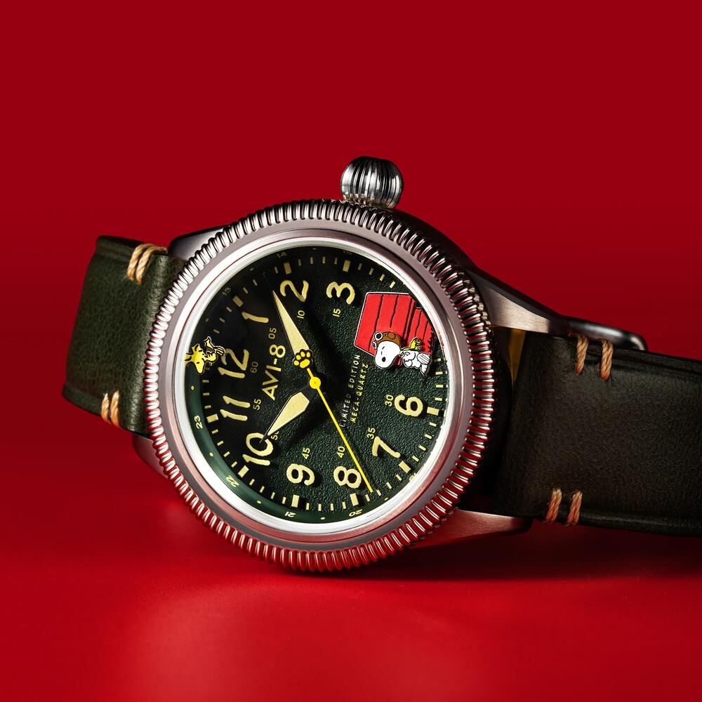 FLYBOY AIRMASTER 40 PEANUTS SNOOPY FLYING ACE LIMITED EDITION AV-4139-01 (Seiko VH31 Mekanizmalı) Erkek Kol Saati