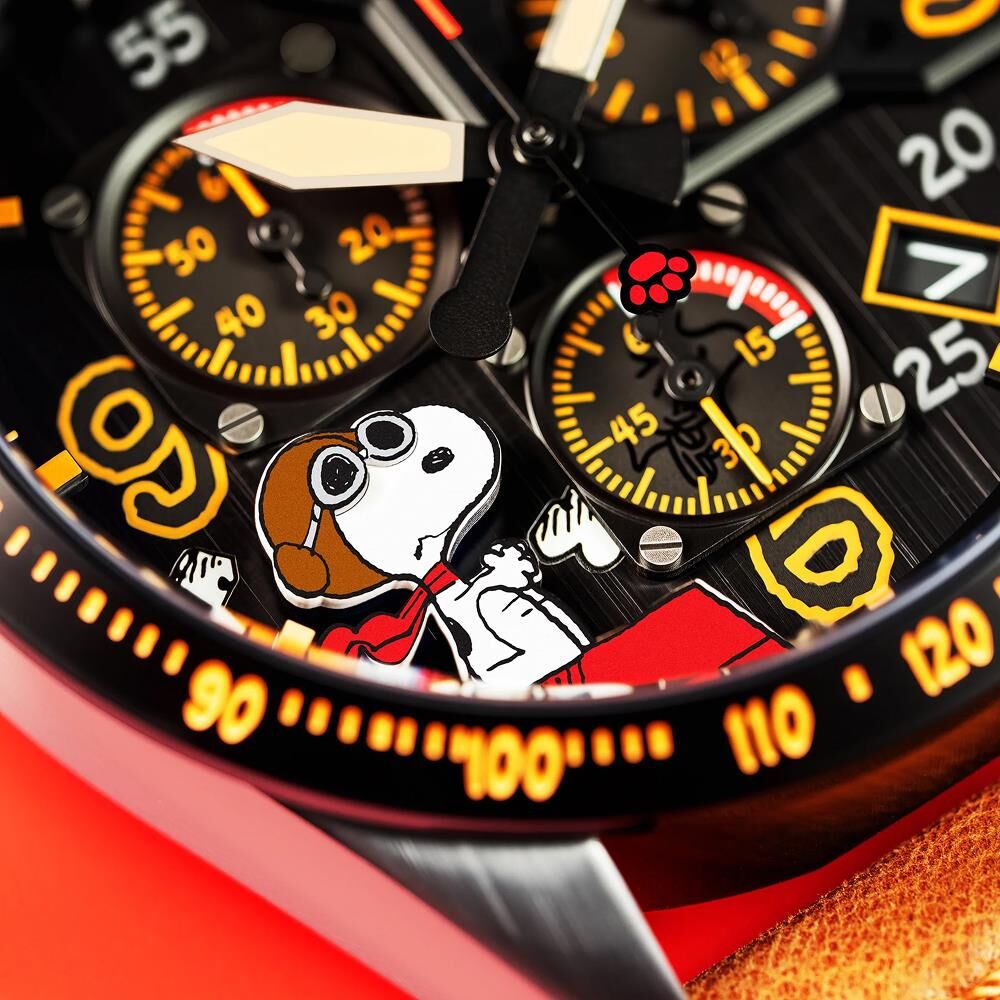 P-51 MUSTANG BLAKESLEE CHRONOGRAPH PEANUTS SNOOPY FLYING ACE LIMITED EDITION AV-4140-02 (Seiko VK68 Mekanizmalı) Erkek Kol Saati