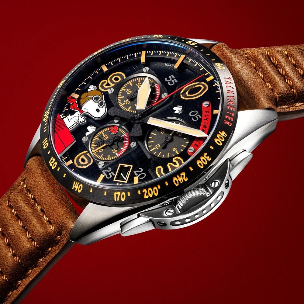 P-51 MUSTANG BLAKESLEE CHRONOGRAPH PEANUTS SNOOPY FLYING ACE LIMITED EDITION AV-4140-02 (Seiko VK68 Mekanizmalı) Erkek Kol Saati