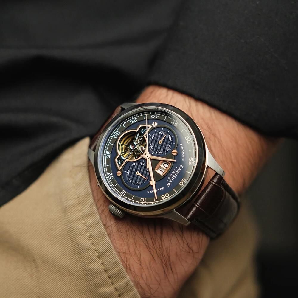 BARON GRAND DATE CALENDAR OPEN HEART AUTOMATIC ES-8187-02 Erkek Kol Saati
