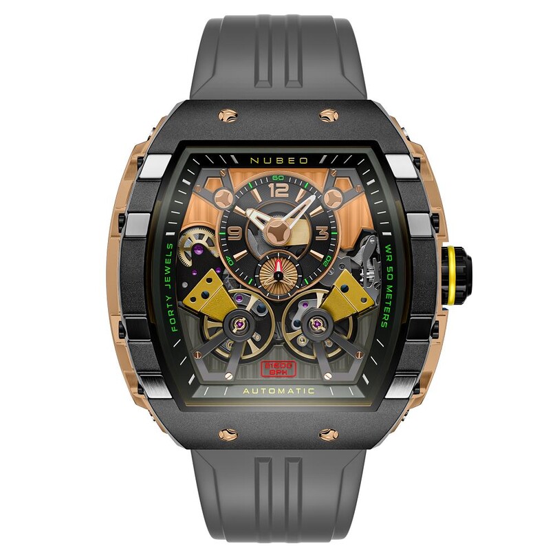 NUBEO - MAGELLAN DOUBLE BARREL AUTOMATIC NB-6100-06 Erkek Kol Saati