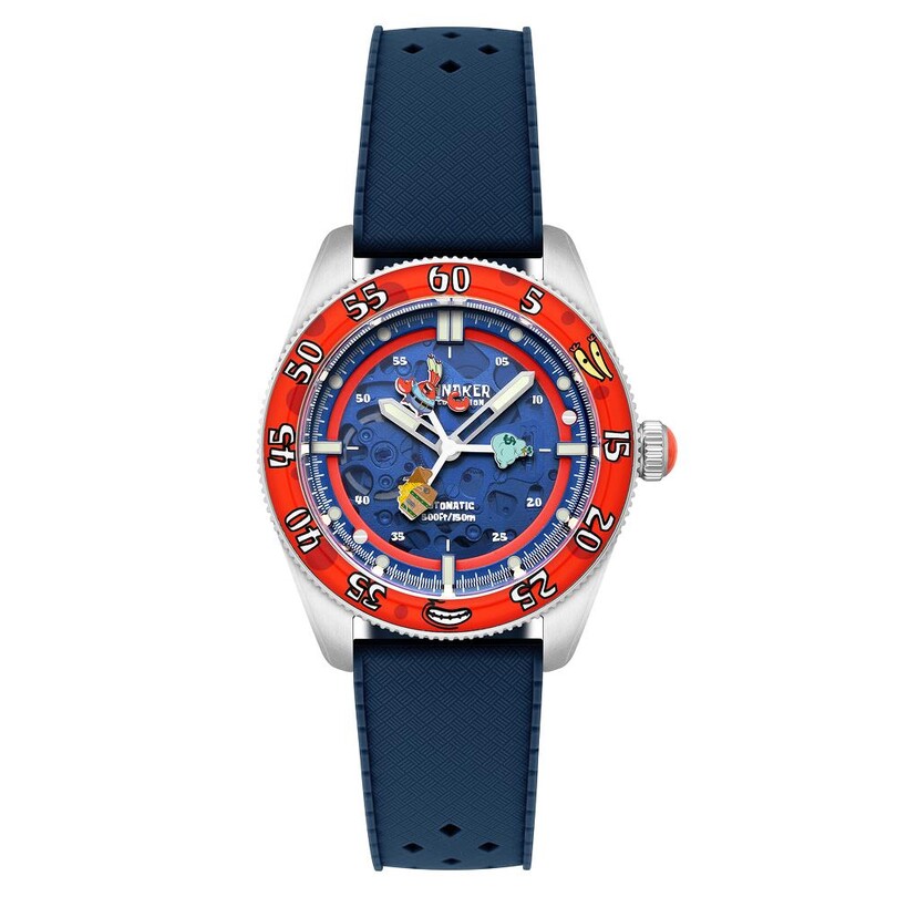 SPINNAKER - CROFT Mid-Size Skeleton Otomatik SP-5152-01 Spongebob Squarepants Limited Edition (Seiko NH70 Mekanizmalı) Erkek Kol Saati
