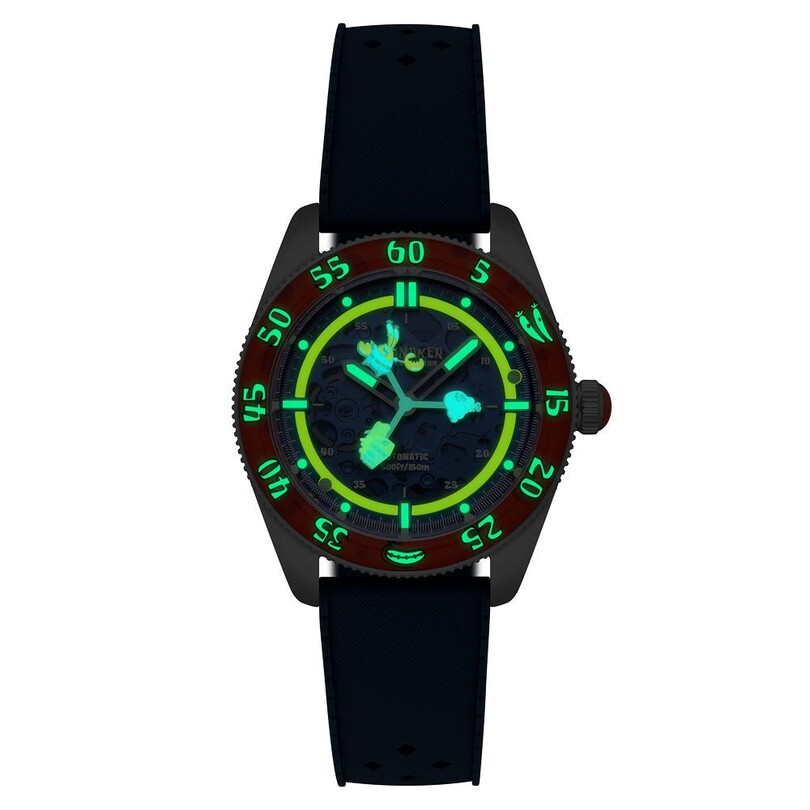 CROFT Mid-Size Skeleton Otomatik SP-5152-01 Spongebob Squarepants Limited Edition (Seiko NH70 Mekanizmalı) Erkek Kol Saati - Thumbnail