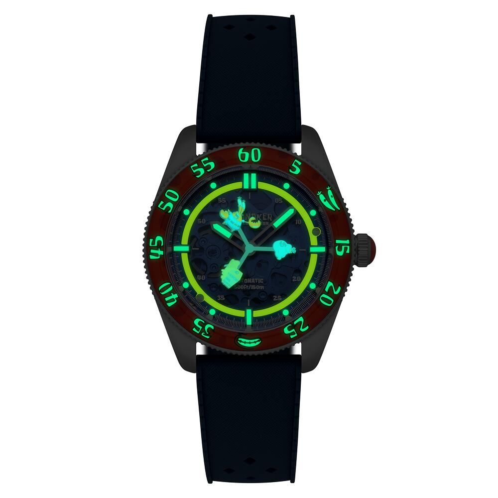 CROFT Mid-Size Skeleton Otomatik SP-5152-01 Spongebob Squarepants Limited Edition (Seiko NH70 Mekanizmalı) Erkek Kol Saati