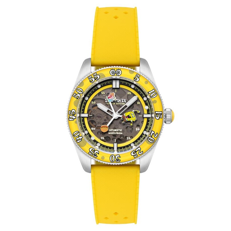 SPINNAKER - CROFT Mid-Size Skeleton Otomatik SP-5152-02 Spongebob Squarepants Limited Edition (Seiko NH70 Mekanizmalı) Erkek Kol Saati
