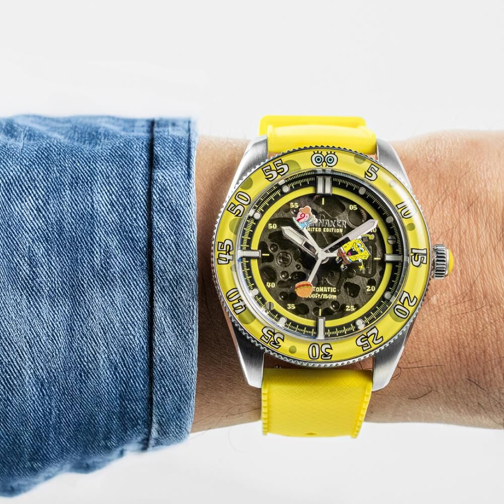 CROFT Mid-Size Skeleton Otomatik SP-5152-02 Spongebob Squarepants Limited Edition (Seiko NH70 Mekanizmalı) Erkek Kol Saati