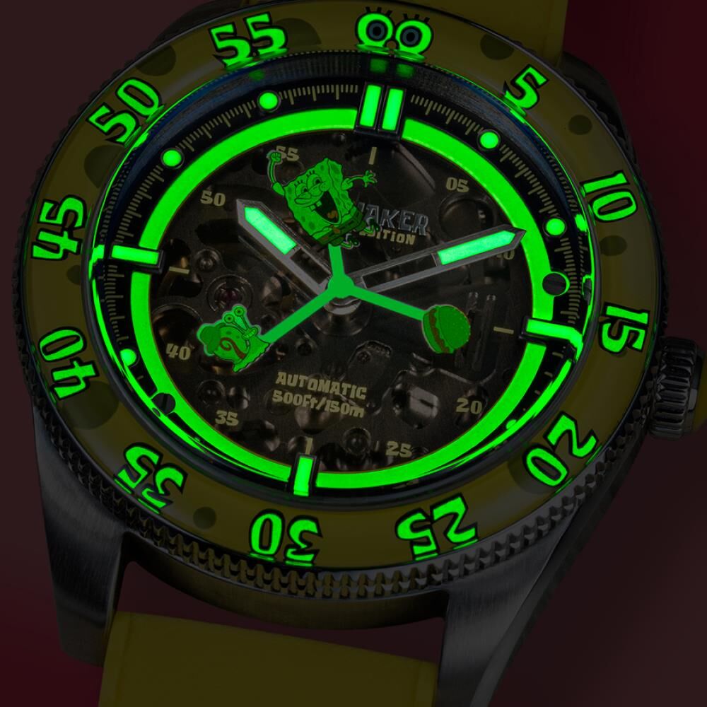 CROFT Mid-Size Skeleton Otomatik SP-5152-02 Spongebob Squarepants Limited Edition (Seiko NH70 Mekanizmalı) Erkek Kol Saati