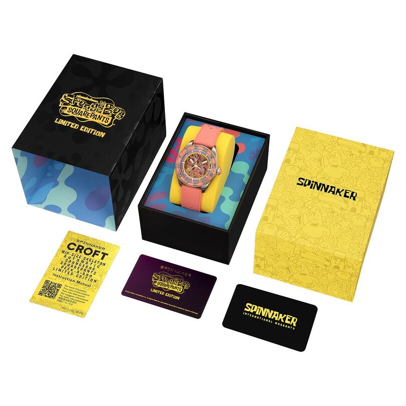 CROFT Mid-Size Skeleton Otomatik SP-5152-02 Spongebob Squarepants Limited Edition (Seiko NH70 Mekanizmalı) Erkek Kol Saati - Thumbnail
