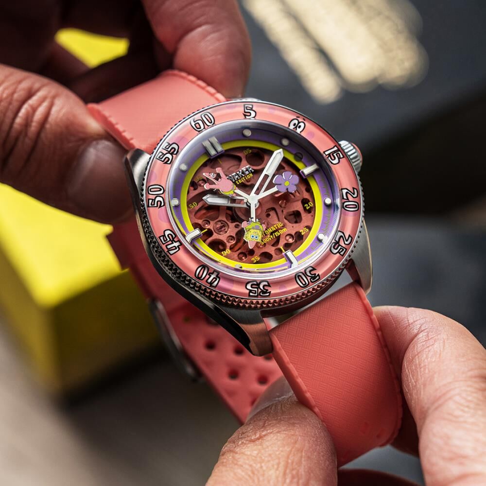 CROFT Mid-Size Skeleton Otomatik SP-5152-03 Spongebob Squarepants Limited Edition (Seiko NH70 Mekanizmalı) Erkek Kol Saati