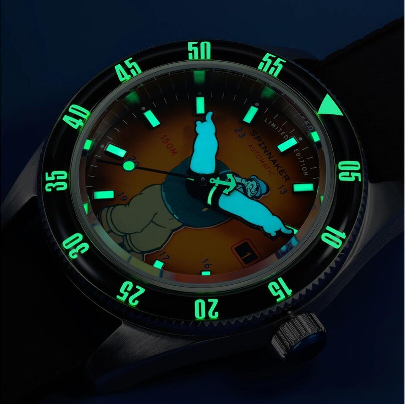 FLEUSS Otomatik SP-5161-01 Popeye Bronemies Limited Edition (Seiko NH35 Mekanizmalı) Erkek Kol Saati - Thumbnail